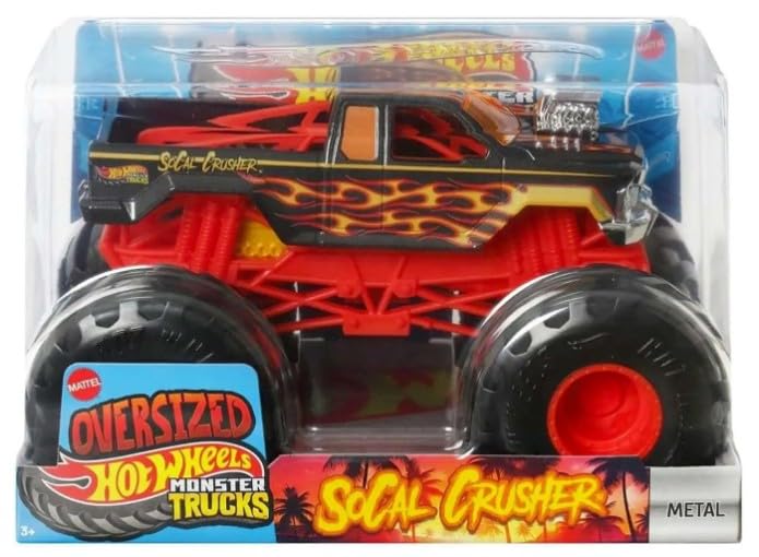 Hot Wheels Monster Trucks Oversized SoCal Crusher 1:24 Scale Diecast Metal Toy Vehicle