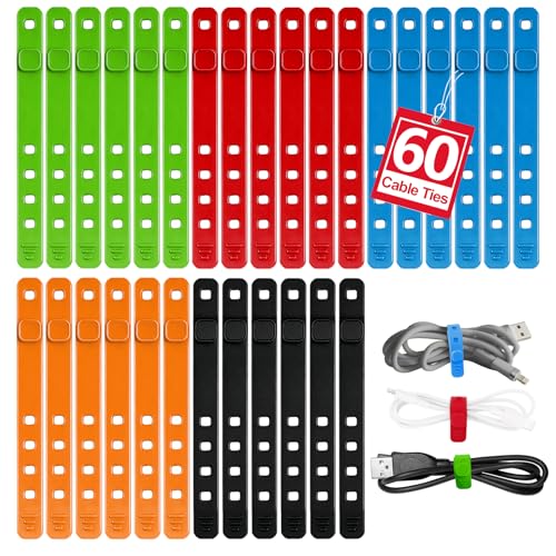 AROIC Silicone Cable Ties, 5-Colors
