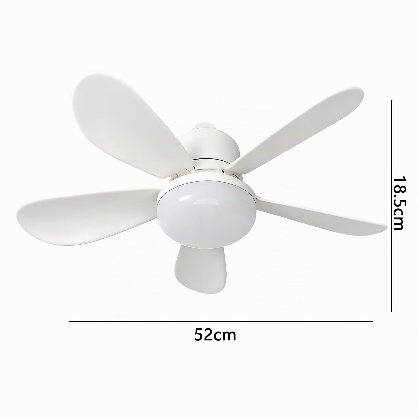 Ventilador de techo con luz y mando a distancia, E27/B22 LED, ventilador regulable de techo, 52 cm, bombilla ventilador de techo 40 W, 3 velocidades, silencioso, para salón, dormitorio, puesta de sol
