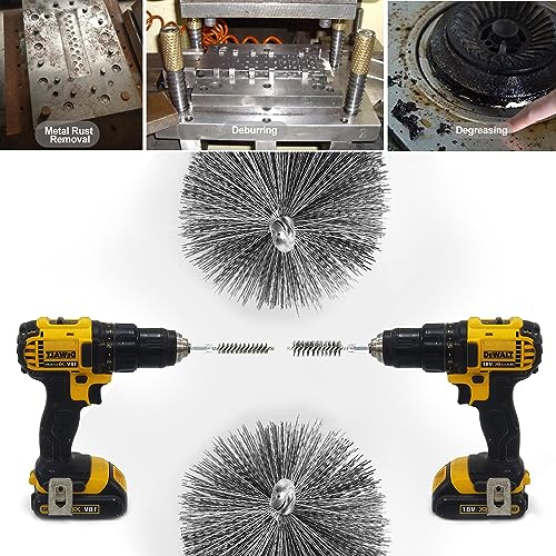 Image of 14Pcs Stainless Steel Wire Bore Brush for Power Drill Cleaning 5 /16 inch-1 inch | Stainless Steel Copper Pipe Cleaner Set,Abrasive Drill Wire Brush with 1 /4 inch Hex Shank,Wire Brush Drill Attachment