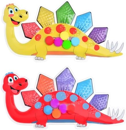 2Pcs Dinosaur Color Sorting Sensory Toys For Kids With Autism Toddler Toys For Airplane Travel Road Trip Preschool Montessori Toys Fine Motor Skills Christmas Stocking Stuffer Gift For Kids B