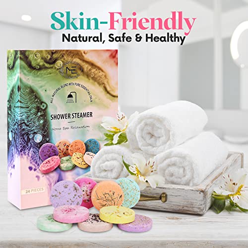 Marvelous Essentials 24-Pack Shower Steamer - Aromatherapy Shower Steamer Tablets With Pure Essential Oils And Sea Salt - Natural Vaporizing Shower Tablets Bath Gift Set #TOP5