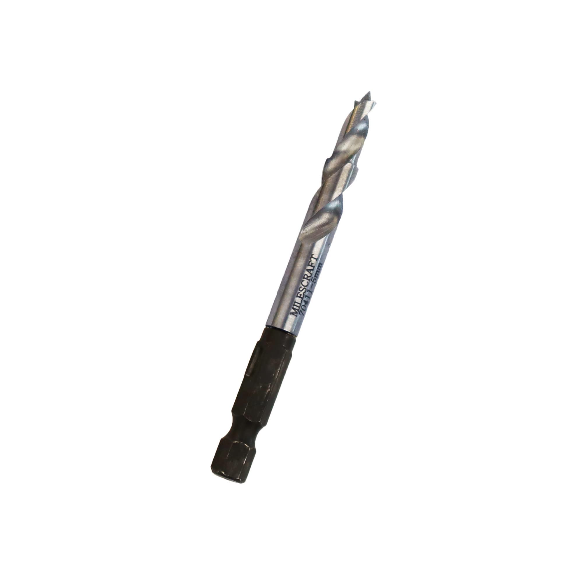 Milescraft 2332 5mm Shelf Jig Bit – Replacement Metric Drill Bit for 1343 Shelf Jig - Drill 5mm Shelf Pin Holes. Quick Connect 1/4” Shank with 5mm Step-Down. Durable High Speed Steel Construction