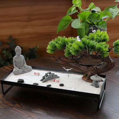 BangBangDa Décoration de méditation Japonaise – Bonsaï pour Bureau – Décoration de Table en Sable de Bouddha – Cadeau pour Femme, Homme, Amis – vue 5