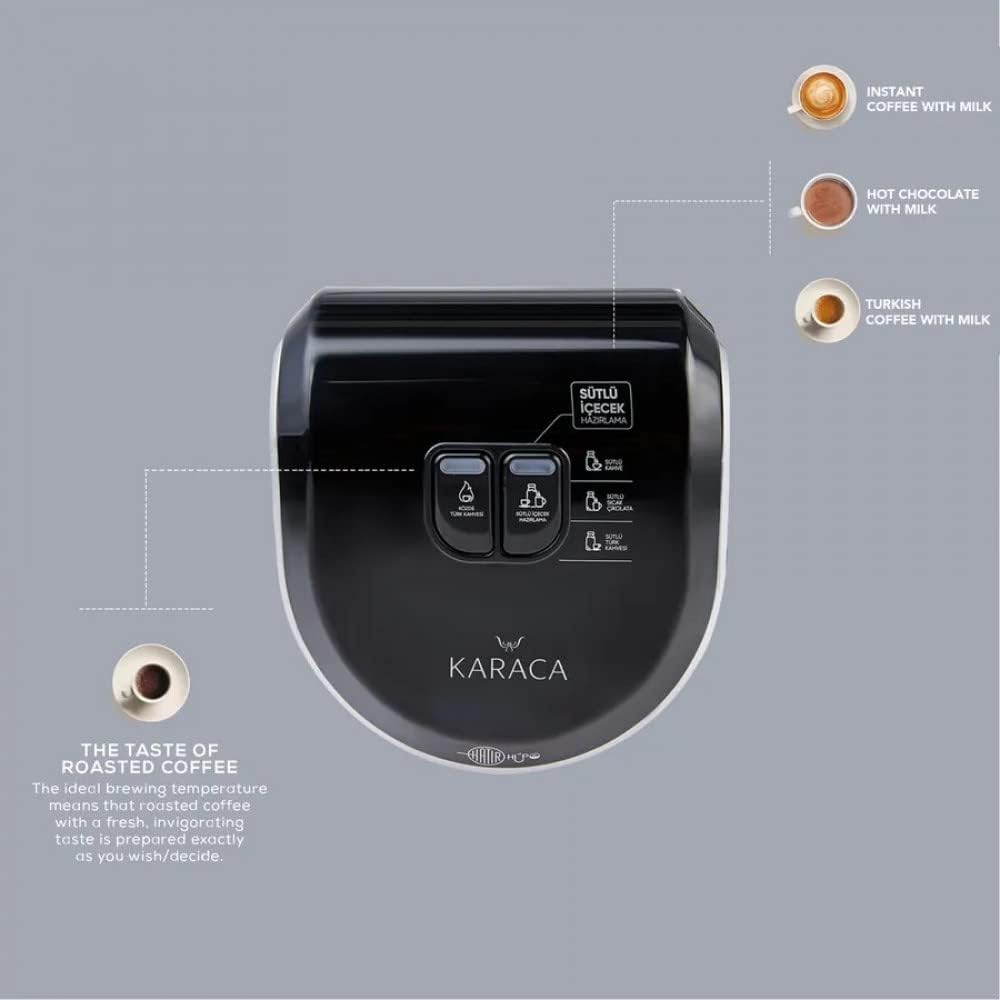 KARACA Hatır Hüps Turkish Coffee Machine and Milk Steamer, Automatic One-Button Turkish Coffee Brewing Pot, Serve 5 Cups of Turkish Coffee at One-Brew, Coffee with Milk, Silver 4 51ZSAk4tNaL. AC SL1000