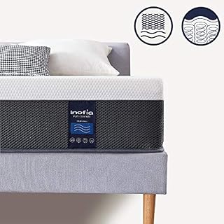 Inofia Double Memory Foam Hybrid Mattress 29cm,7-Zone Pocket Sprung 4FT6 Mattress with Advanced Ventilated Mesh Side Cover,Back Pain Relief and Breathable,Medium Firm,The Airflow Collection(135x190cm)