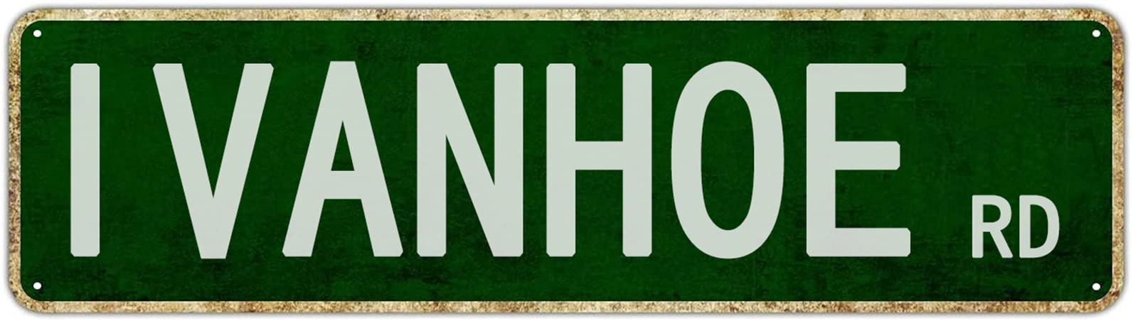 Ivanhoe Road Retro Tin Signs Aluminum Sign Art Plaque Home Kitchen Outdoor Garden Wall Non-Fade Funny Decor 4x16 Inch