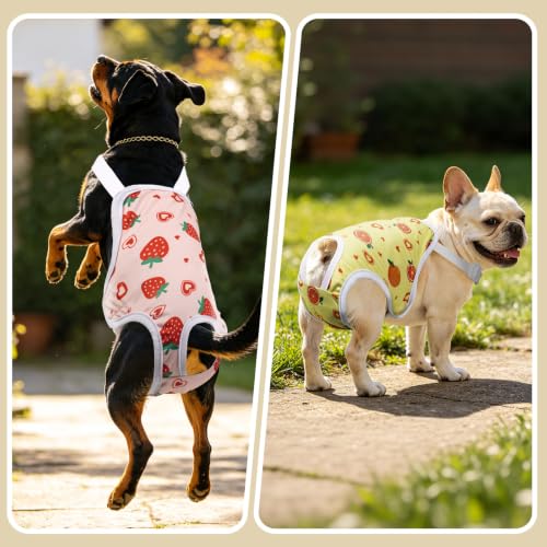 Image of Jollywoods 3 Pack Washable Female Dog Diapers with Adjustable Suspender | French Bulldog Period Panties, Escape Proof Dog Underwear Female, Super Absorbent Leakproof for Dog in Heat Cycle XS /S
