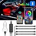 LED Innenbeleuchtung Auto, Clydek Innenraumbeleuchtung Auto, 48 LED Mehrfarbige Ambientebeleuchtung, mit APP Control & Remote Control, USB-Anschluss Autoladegerät Lichtleiste, DC 12V (Weiß)