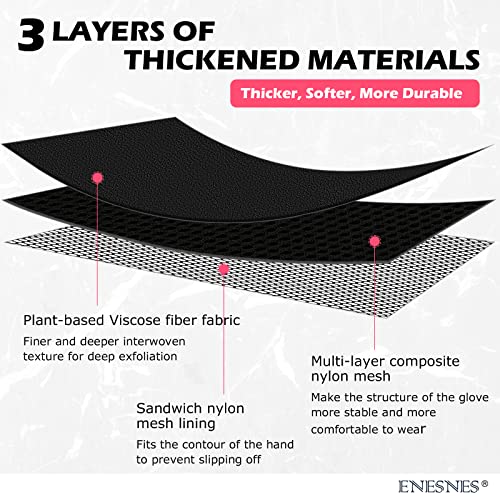 Thickened-Exfoliating-GloveENESNES-2PCS-Exfoliating-Body-Scrubber-for-ShowerKorean-Exfoliating-MittSpecial-Dead-Skin-Remover-and-Exfoliator-for-BodyGreat-for-Spray-Tan-Removal-or-Keratosis-Pilaris