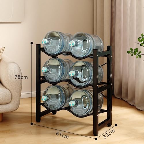 Estante para Botellas de Agua Resistente para 5 Botellas, Soporte para Botellas de Agua de Acero al Carbono, Adecuado para oficinas y cocinas, Enfriador Que Ahorra Espacio con Patas de Goma