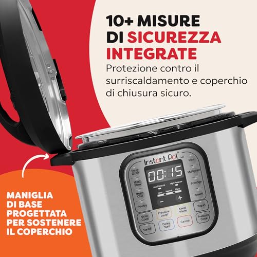 Instant Pot Duo 7-in-1 Pentola a Pressione / Vaporiera / Scaldavivande in Acciaio Inossidabile Spazzolato, Adatta a Cucinare Riso, Zuppa, Verdura e Yogurt a Cottura Lenta, 5,7L - immagine 5