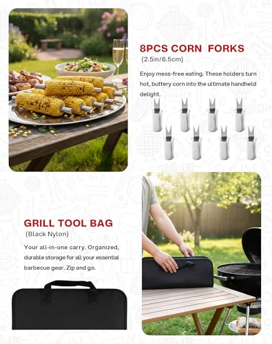 Set de 20 herramientas para parrilla acero inoxidable miniatura 5