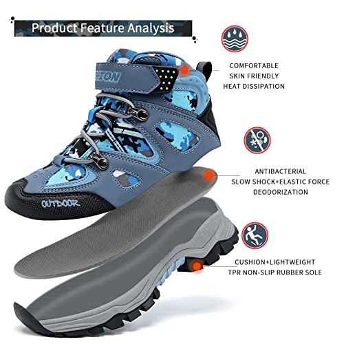 Littleplum Boys Hiking Boots Outdoor Shoes Trekking Ankle Boots Non-Slip Walking Shoes Snow Booties For Kids Girls #TOP2