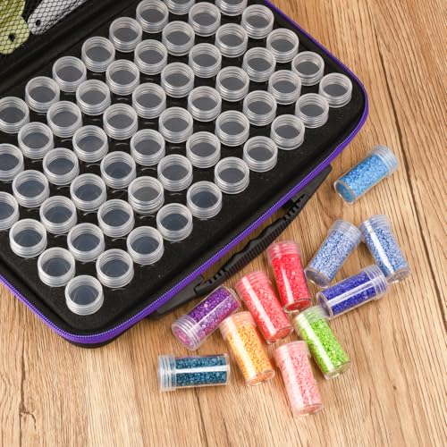 Image of doovide Diamond Painting Storage Containers, 30 Slots Diamond Painting Accessories Shockproof Jars for Jewelry Beads Rings Charms Glitter Rhinestones