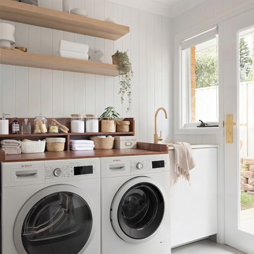 JAC HouseHold 2-Tier Washer Dryer Countertop, 54" W x 27.5" D Laundry Countertop Cover with Non-Slip Pad,Large Space Laundry Topper for Laundry Room Organization (Brown) by JAC HouseHold - Image 2
