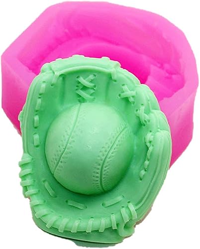 Miniatura 4 de Juego de 2 moldes de silicona para guantes de sóftbol de béisbol para hacer dulces de fondant, moldes de chocolate, piruletas, postres, cubitos de