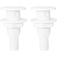 2PCS 5/8 Inch Hull Through Hull Fitting Nylon Plastic Drain Port Fits 16mm Inner Diameter Hose for RV Water Tanks Small Ship Ventilation Pipes White