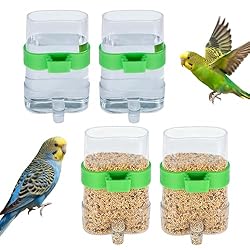 Tbintul 4 Piezas Comedero Automático para Pájaros,...: 【El paquete contiene】Recibe 4 piezas de Comedero automático para pájaros, la capacidad es 220ml, Juego de Bebedero y Comedero para Pájarospuede ser bueno para evitar la adición de alimentos muchas veces. 【Materiales de primera calidad】Comedero automá...