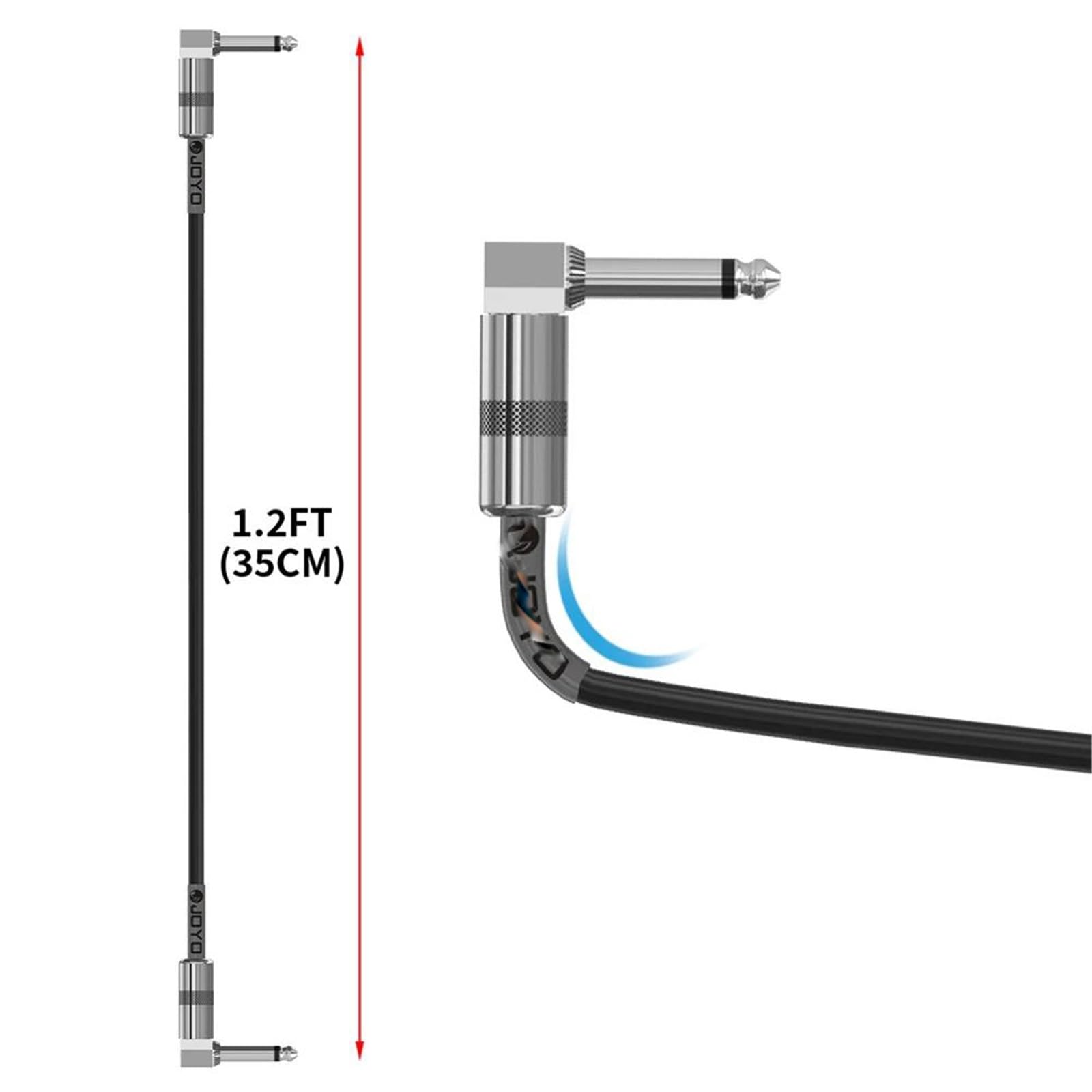 Akustikgitarrenkabel 6 Teile/satz 0.35 M Gitarreneffektpedalkabel Geräuscharmer Rechtwinkliger Stecker