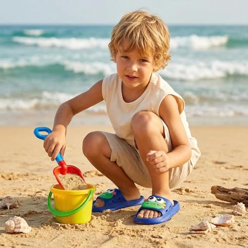 Image of Toddler Little Kids Slides Sandals Unicorn Dinosaur Bunny Beach Pool Shower Slides Anti-Skid Home Bath Slippers Cute Summer Outdoor Shoes for Girls and Boys
