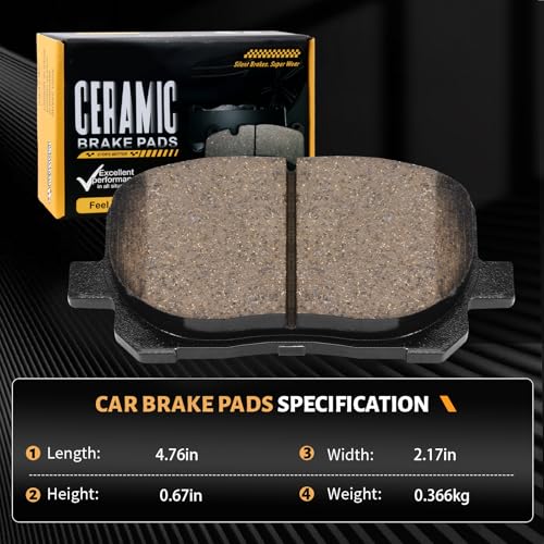 Image of D923 Front Ceramic Brake Pads Kit Fit For Toyota Corolla 2003-2008, For Toyota Matrix 2003-2008, For Pontiac Vibe 2003-2008