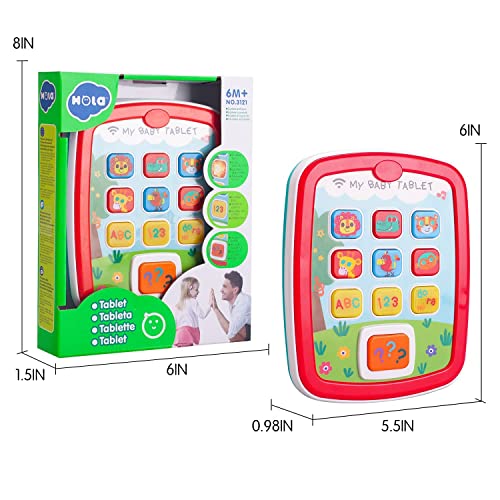 Hola Toys Baby Tablet Learning Educational Interactive Activity Center Baby Toys For 1 Year Old Boys Girls With Music Light Up Baby Gift Toys For First Birthday Abc Numbers Color Games #TOP6