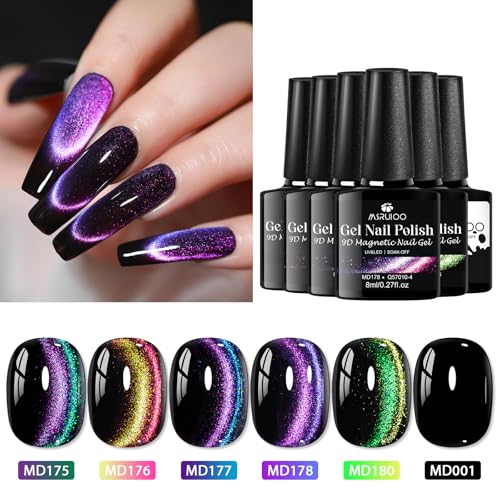 Set de 7 esmaltes de uñas gel efecto ojo de gato miniatura 5