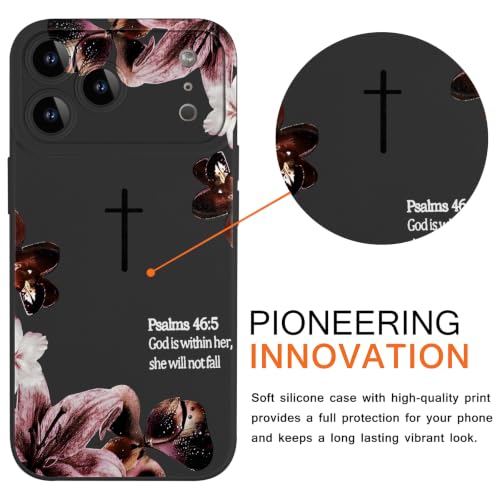 Coque iPhone 17 Pro Max croix chrétienne noire, cadeau idéal