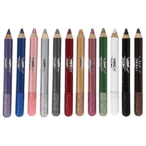 SOLUSTRE 12 Farben Eyeliner Stift Set Glitter Eyeliner Bleistift Augenliner Cover
