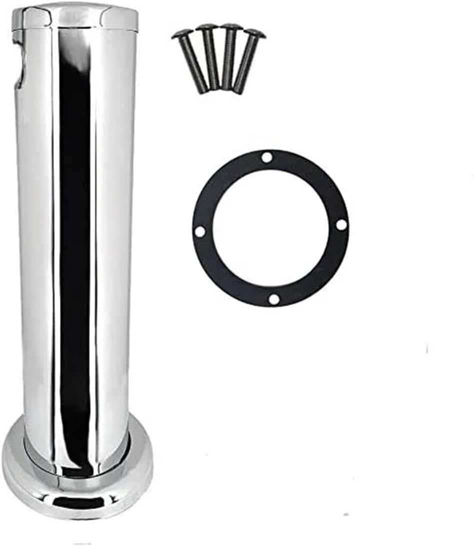 WHYLE Home & Brewing 3'' One Hole Stainless Steel Beer Column, Beer Tower in Bar Productor,Beer Tower Draft Beer Dispenser Brewing Accessories