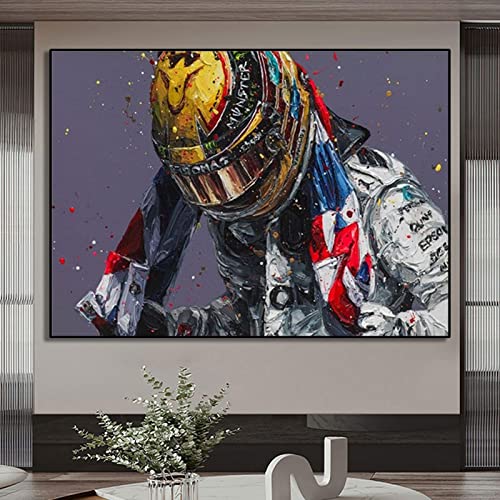Coureur abstrait peinture casque toile pour décorer une chambre de garçon avec style