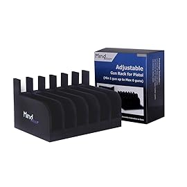 MIND&ACTION Foam Pistol Rack for Gun Safe, Gun Cabinet Accessories, Pistols Holder Storage Organizer, Revolver Firearm Handgun Rack Stand Display (2 Pack-6 Pistols Black)