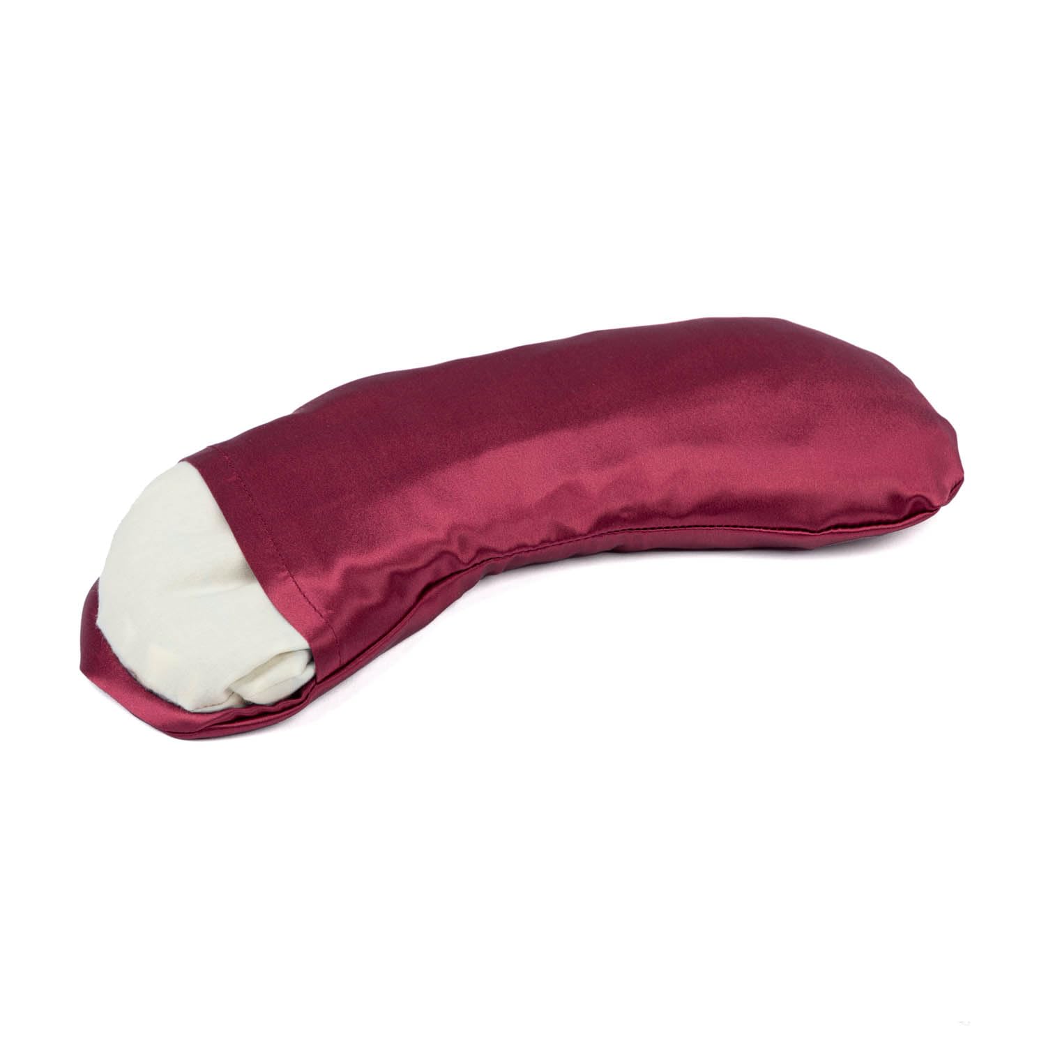 Bodhi Morbido cuscino per gli occhi con imbottitura in semi di lavanda e lino, per yoga, relax e meditazione, in raso makò o modal, disponibile in diversi colori (seta/rosso scuro)