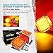 Partsam 2Pcs Square Dual Double Face Fender Stop Turn Signal Tail 52 LED Amber/Red, Truck Trailer Double Face Led Pedestal Lights Waterproof, Dual-face lights with Three Studs Waterproof