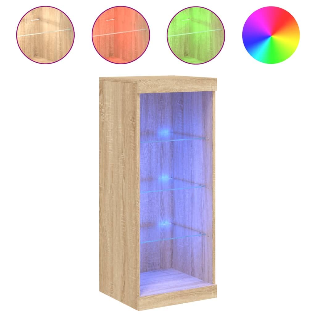 ZEYUAN 836730 Kredens z diodami LED dąb Sonoma 41 x 37 x 100 cm, komoda do sypialni, komody i kredensy, szafka do salonu, komody do korytarza, meble pokojowe