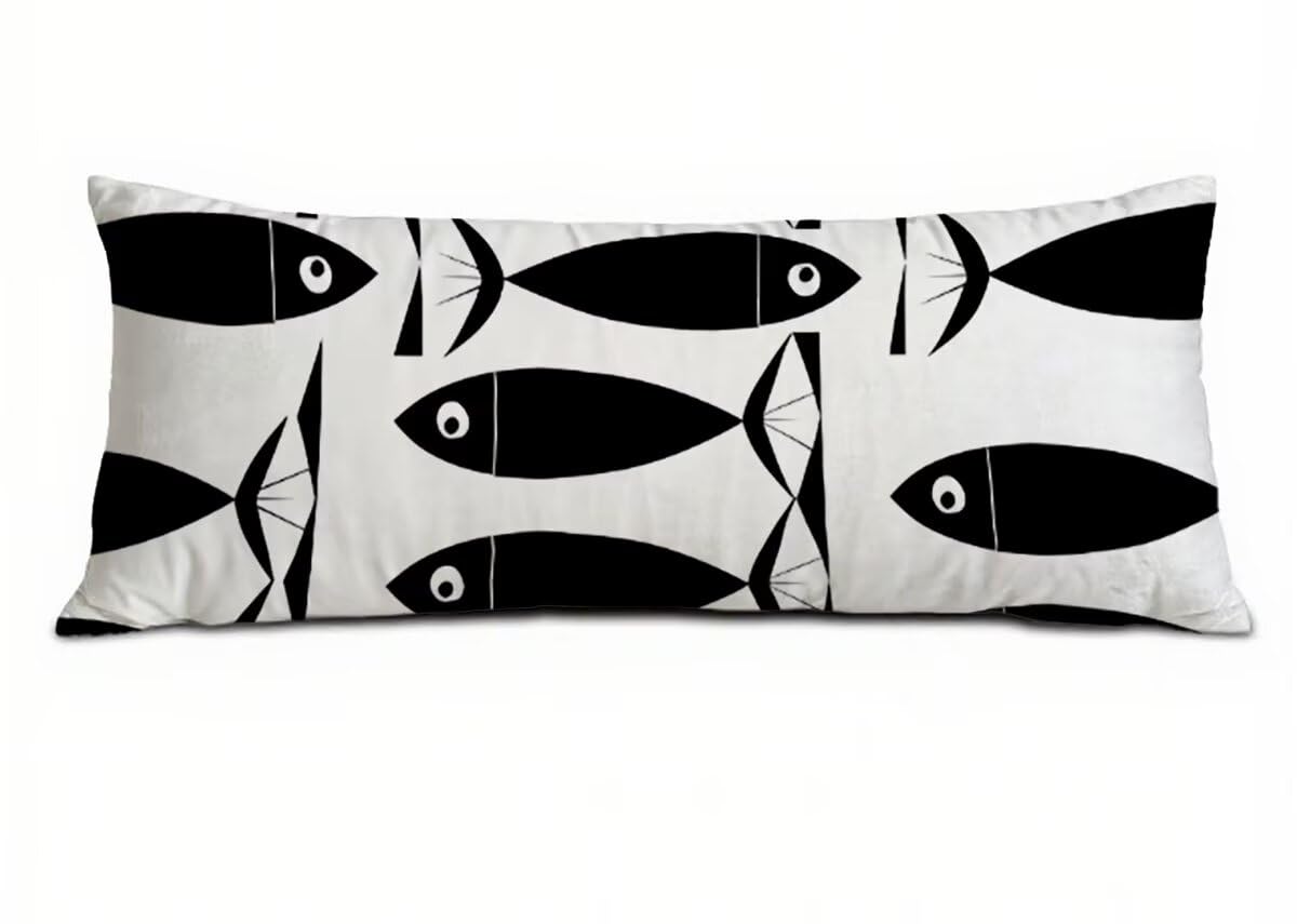 Poduszka do spania na boku, czarna, poszewka na poduszkę 60 x 180 cm, poduszka ciążowa, len, oddychająca i miękka, do dekoracji salonu, na sofę, poszewka na poduszkę, prezent dla kobiet T-8679