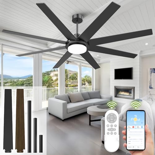 72 Inch Ceiling Fans with Lights and Remote, Outdoor Indoor