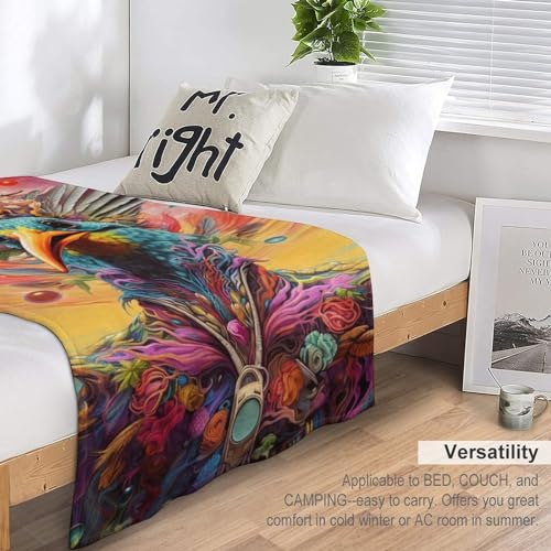 Couverture polaire canapé oiseau tapis douillet flanelle 130x180 - 7