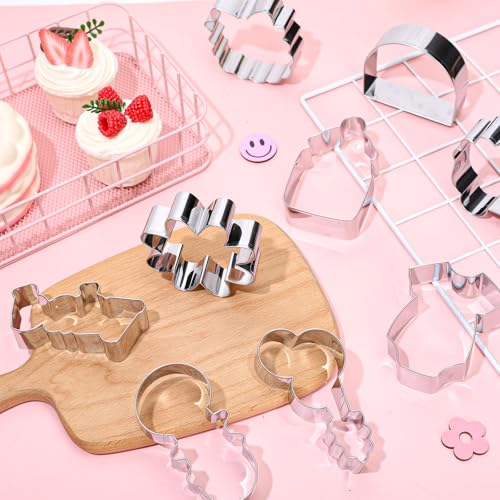 Jarthenaamcs J3473 9Pcs Baby Shower Cookie Cutter Cute Baby Romper Bib Boho Rainbow Daisy Shape Biscuit Cutters Cookie Cutting Molds thumb #3