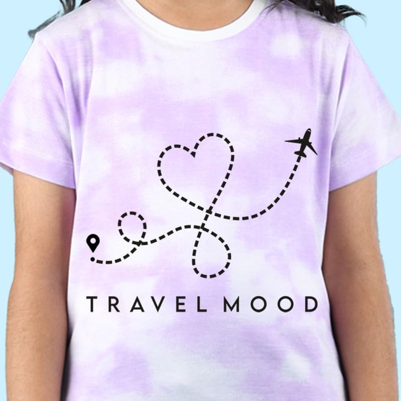 Nusyl NUGTDTSH0223.20 - Camiseta de viaje con estampado de teñido anudado para niñas
