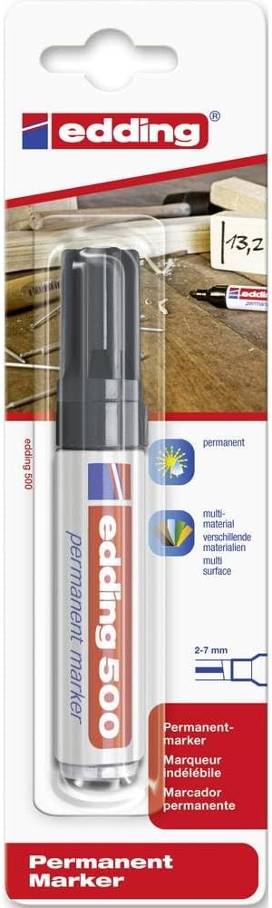 edding 500 permanent kalem - siyah - 1 kalem - 2-7 mm kesik ucu