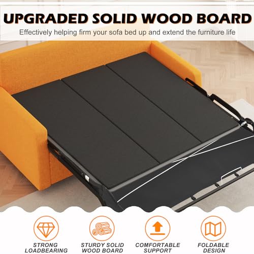 LAVEVE Sleeper Sofa Support Board 48\'\'x48\'\' Full Size, Heavy Duty Solid Wooden Mattress for Pull Out Sofa Bed, Foldable Design Bunkie Board Couch Accessories, Enhanced Weight-Bearing Capacity