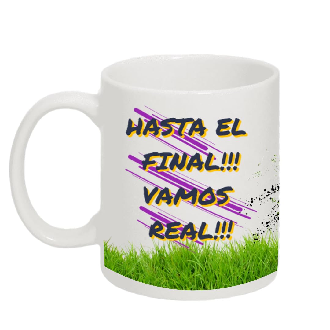 Taza personalizada del Madrid - Regalos originales - Regalos futbol - Camiseta equipos de futbol - Personaliza tu taza con tu nombre y tu numero - Regalos niños R Madrid