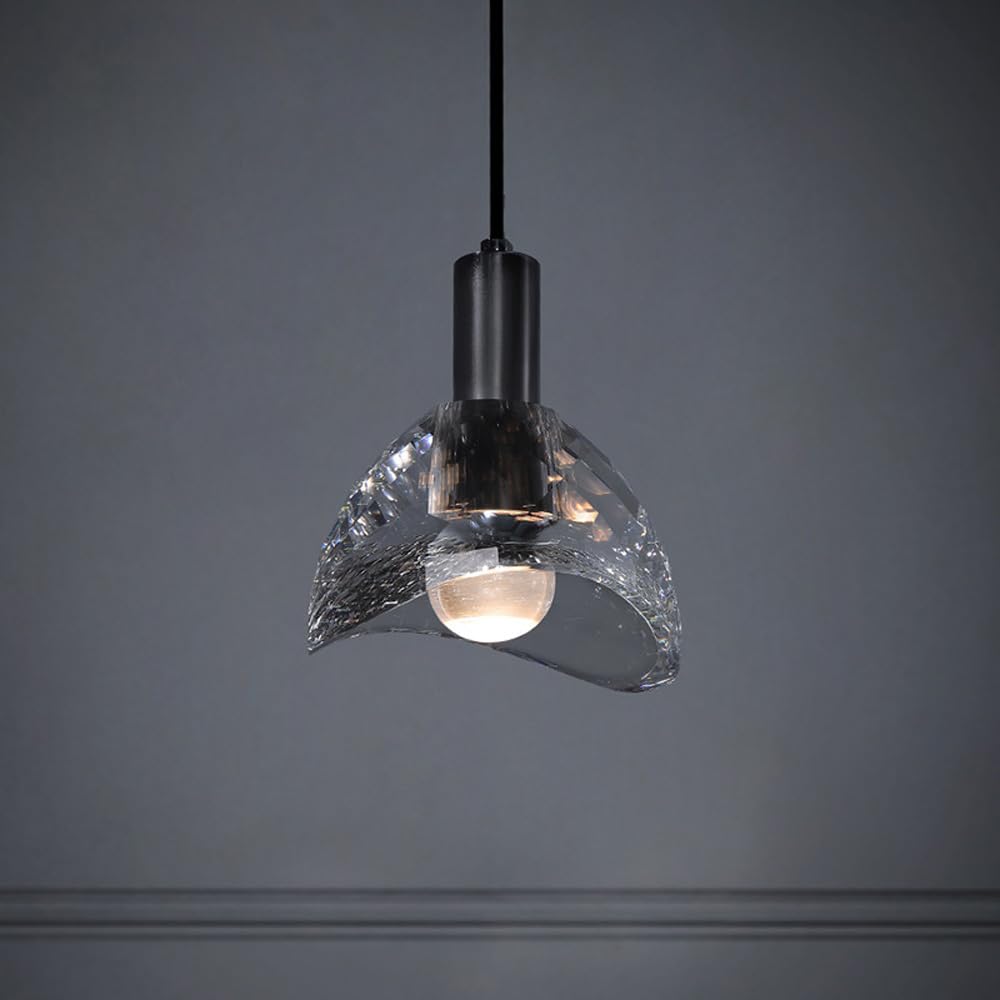 Czarna kryształowa wisząca lampa wisząca Wyspa kuchenna E27 Szklana kula Pojedyncza lampa sufitowa Luksusowy Kreatywny nowoczesny mały żyrandol do sypialni, przejściach i korytarzach, salonie przy