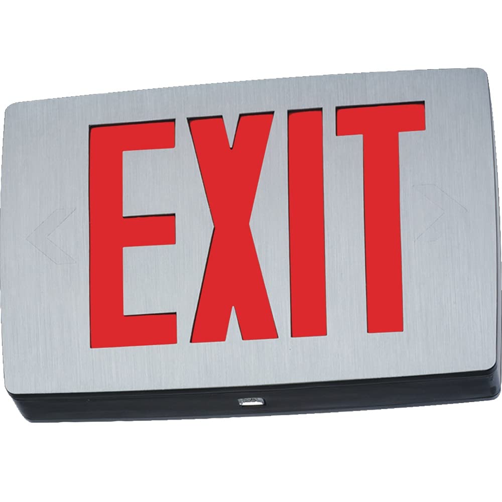 Lithonia Lighting LE S 1 R EL N Aluminum LED Emergency Exit Sign