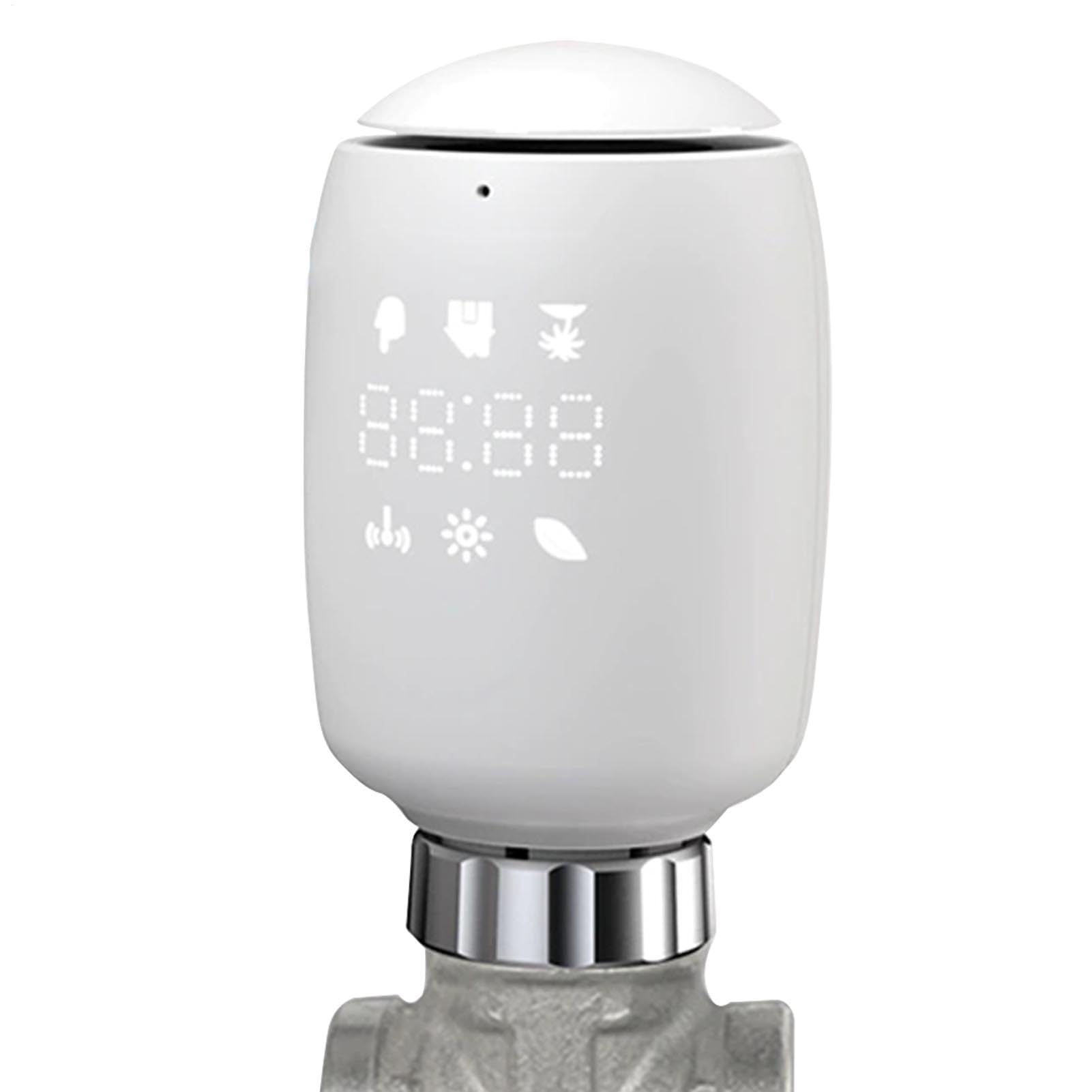 Digitales Thermostat für zu Hause, intelligentes WLAN-Thermostat mit | Sprachsteuerung, programmierbares Thermostat-Heizkörperventil mit App-Steuerung, einfache Installation
