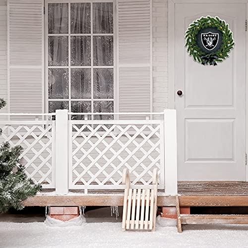 Couronne en feutre doux NFL Las Vegas Raiders : décoration de Noël durable et haut de gamme - 6