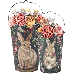 Primitives by Kathy Bunny Wall Bucket Set Primitives by Kathy Bunny Wall Bucket Set