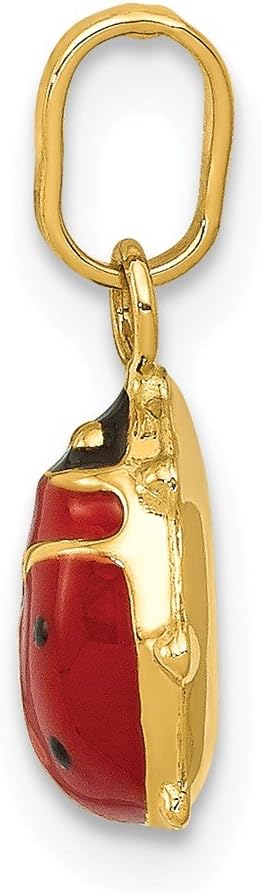 14K Yellow Gold Enameled Ladybug Charm